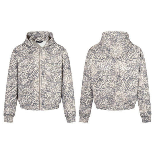 Damen Zip-Hoodie im soften Velours mit allover-Leo-Jacquard Shop Nory