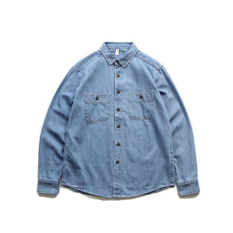 Herren Denim-Worker-Hemdjacke mit Brusttaschen und lockerer Passform Shop Nory