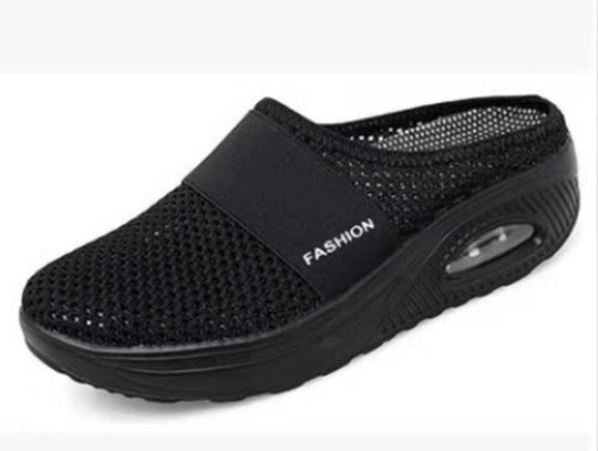 Damen Komfort-Sport-Pantolette mit luftgepolsterter Plateau-Sohle und atmungsaktivem Mesh Shop Nory