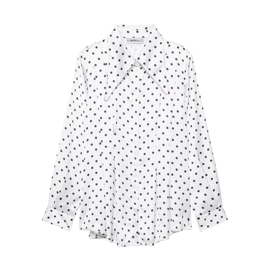 Damen Weite Palazzohose mit hoher Taille, Bein‑Schlitz und Punktmuster Shop Nory