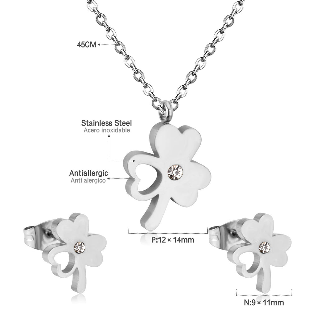 Damen Schmuckset mit herzförmigen Anhängern aus goldplattiertem Edelstahl Shop Nory