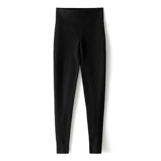 Damen Thermo-Feinstrick-Leggings mit hoher Taille und geripptem Knöchelabschluss Shop Nory