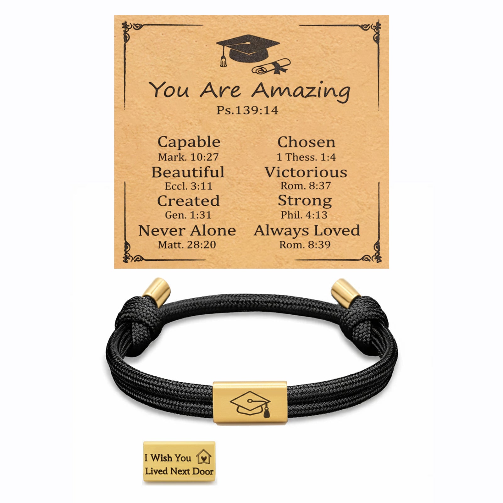 Damen Motivationsarmband mit symbolischen Graduation-Anhängern Shop Nory