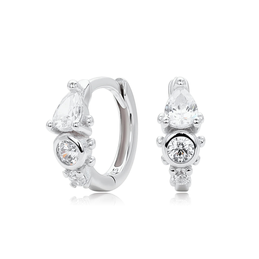 Damen Ohrstecker mit funkelnden Zirkon-Details aus 925 Sterling Silber Shop Nory