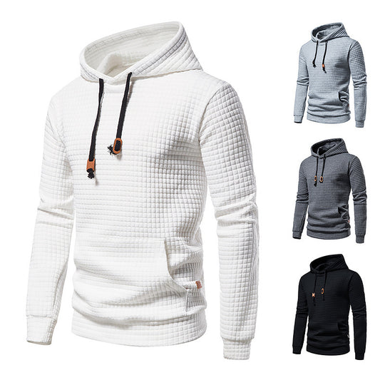 Herren Strukturierter Waffle-Kapuzenpullover mit Kängurutasche und schmaler Passform Shop Nory