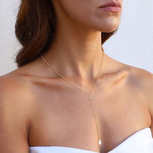Damen Y-Halskette mit funkelnden Zirkonia-Elementen Shop Nory