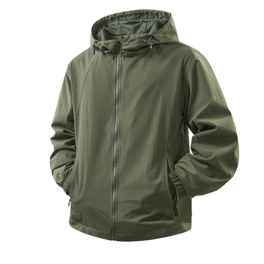 Herren Leichte atmungsaktive Kapuzen-Windjacke mit Mesh-Innenfutter und Reißverschlusstaschen Shop Nory