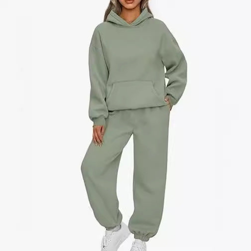 Damen nan Boxy-Hoodie und Palazzo-Jogger Set mit elastischem Knöchelbund Shop Nory