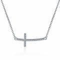 Damen Halskette mit funkelndem Kreuz-Anhänger und feiner Gliederkette Shop Nory
