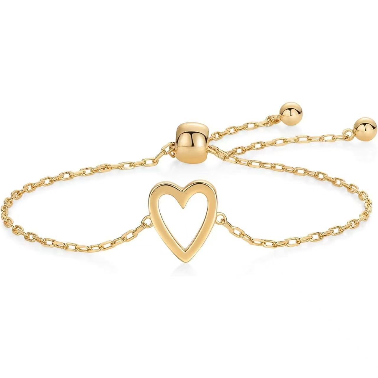 Damen Armbandset mit filigranen Herzmotiven und einstellbarem Verschluss Shop Nory