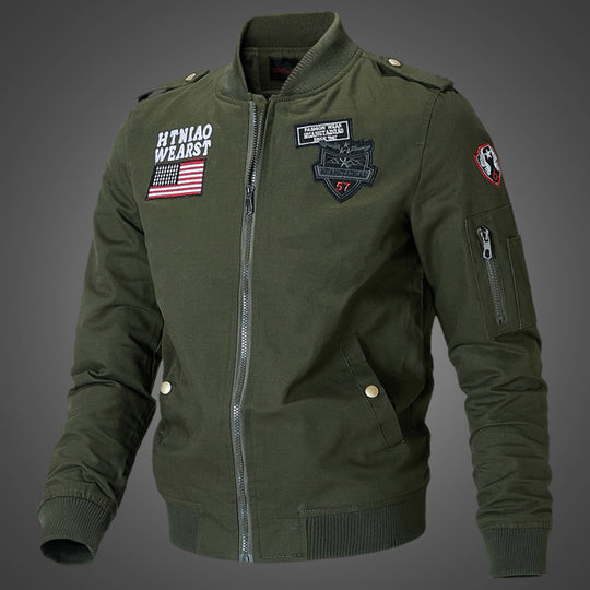 Herren Sportliche Bomberjacke mit Stickereien Shop Nory