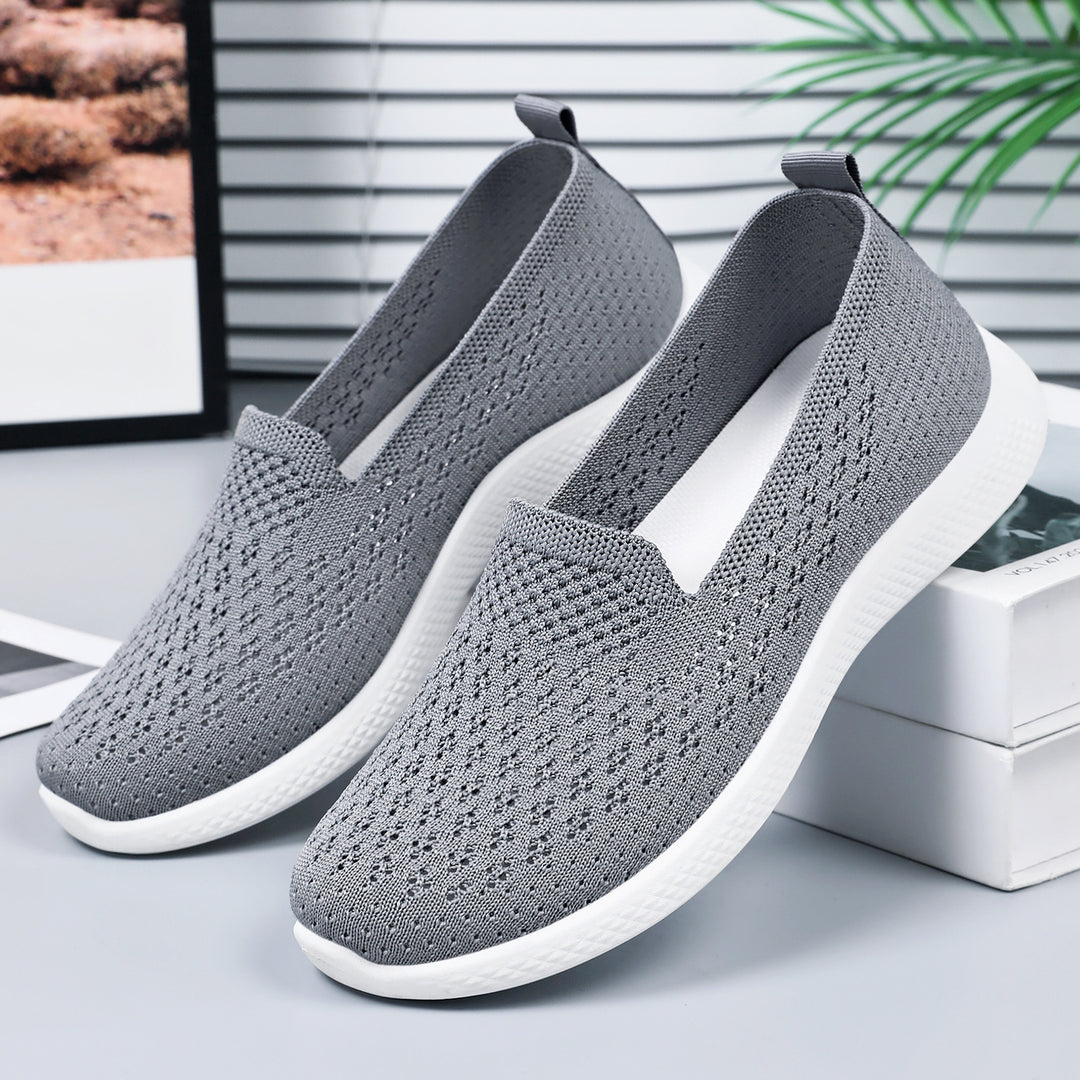 Damen nan nahtloser Strick-Slipper mit perforierter Luftnetzstruktur, ergonomischem Memory-Fußbett und leichter EVA-Dämpfung Shop Nory