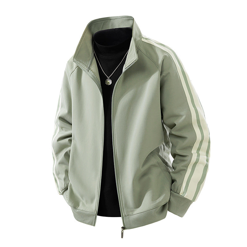 Herren Sportive Zipjacke mit Stehkragen und kontrastierenden Ärmestreifen Shop Nory