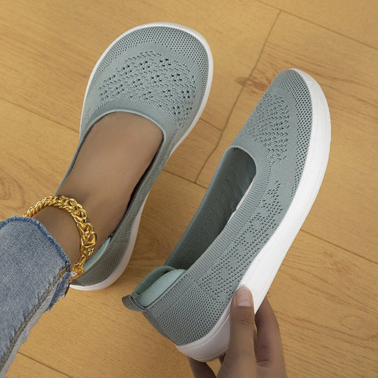 Damen Atmungsaktive Strick-Slipper mit ergonomischem Memory-Fußbett Shop Nory
