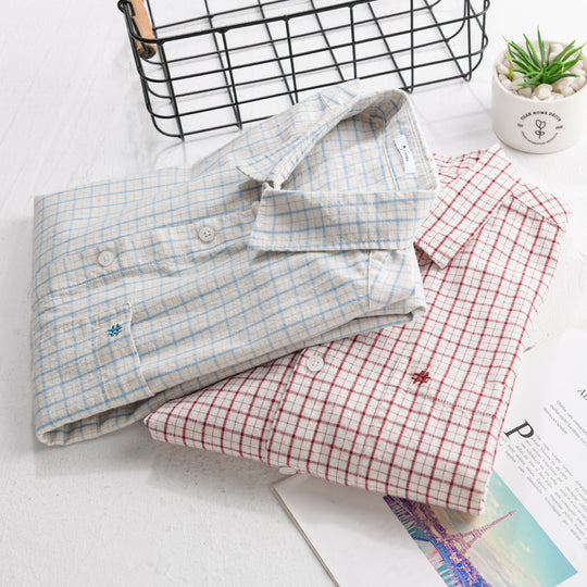Herren Kariertes Leichtes Baumwoll-Hemd mit Brusttasche und entspannter Passform Shop Nory
