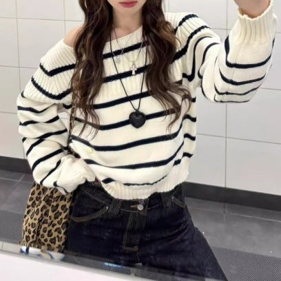 Damen Lässiger Streifenpullover Shop Nory