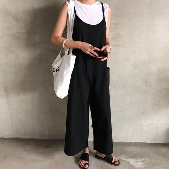 Damen Latzhose Im Lässigen Stil mit Verstellbaren Trägern und Großem Komfort Shopnory