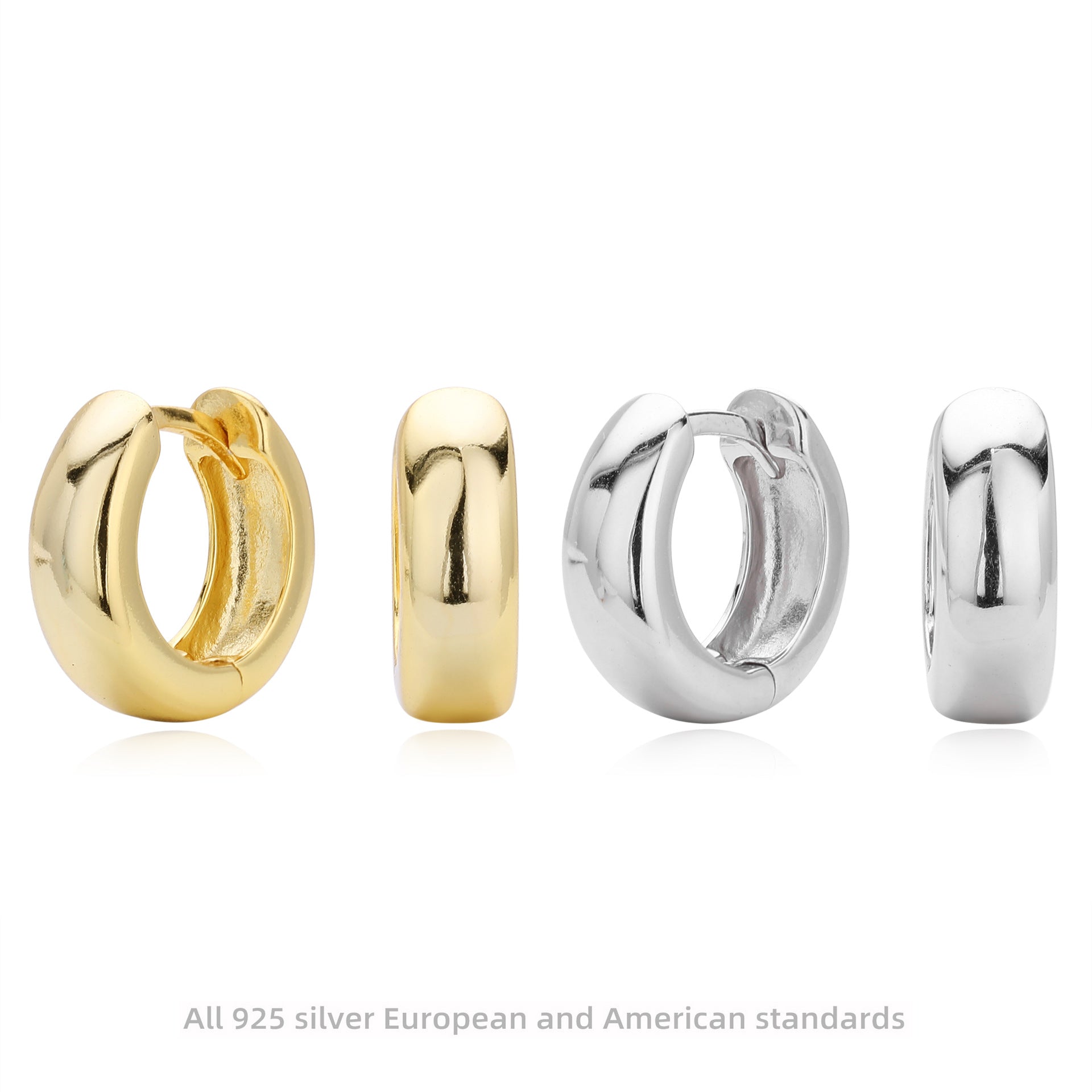 Damen Creolenohrringe aus hochwertigem 925 Sterling Silber mit glänzender Oberfläche Shop Nory