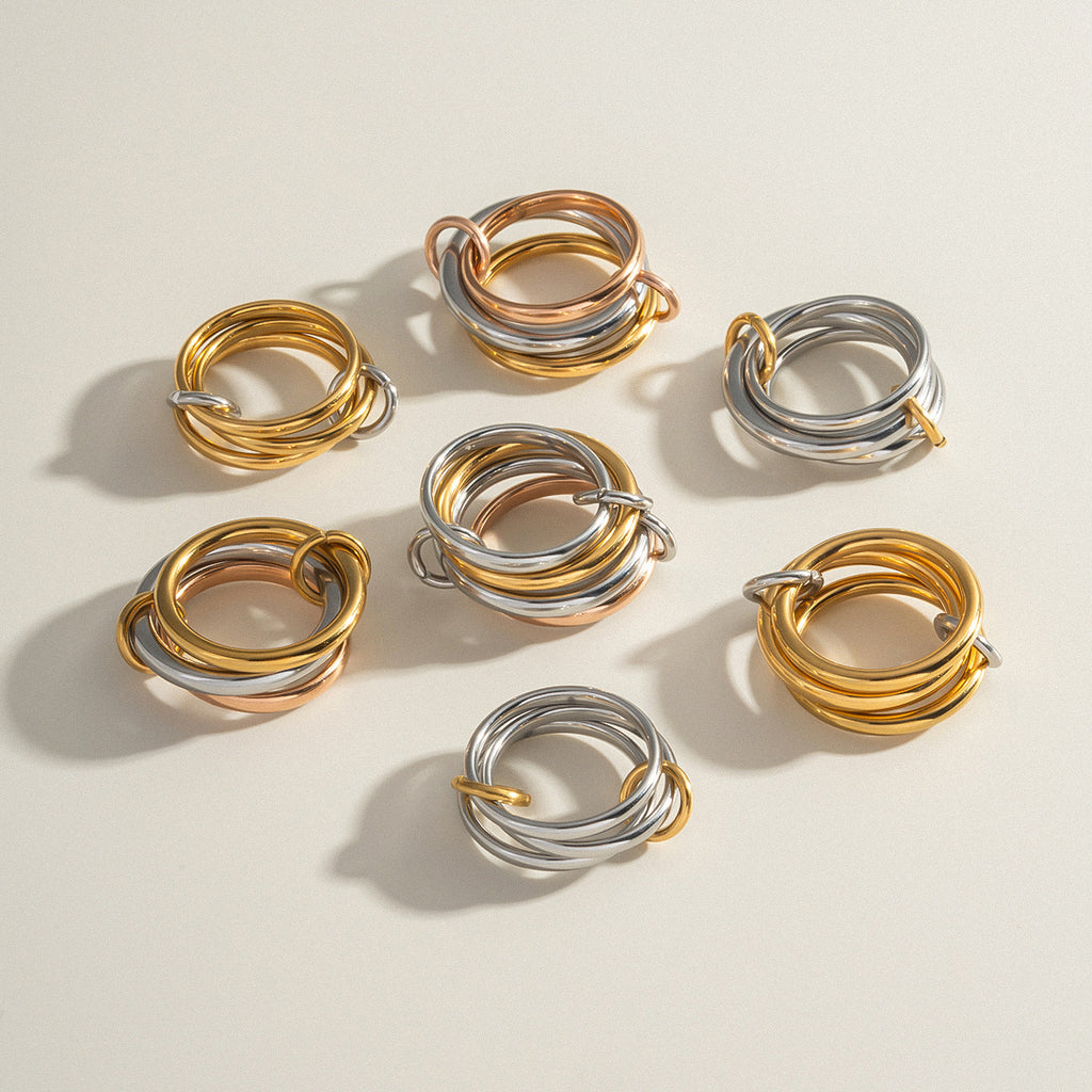 Damen schickes Mehrfarbiges Ring-Set Shop Nory