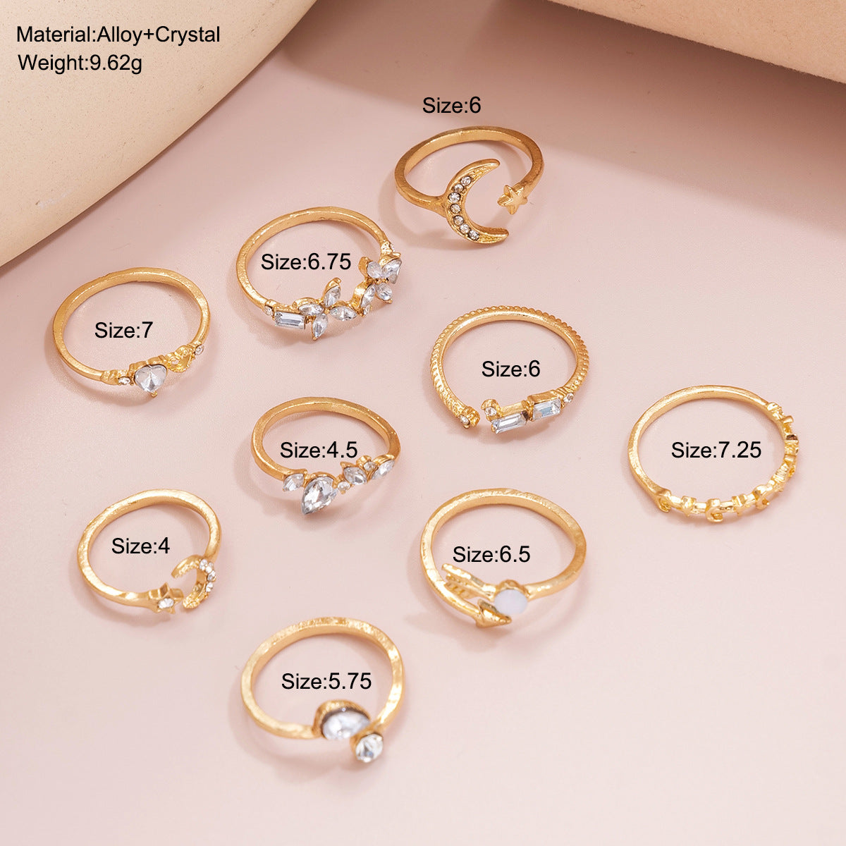 Damen Ring-Set mit funkelnden Zirkonia und kreativem Design Shop Nory