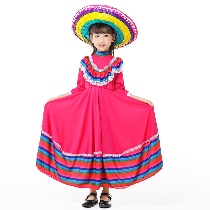 Mädchen Tracht Kleid mit buntem Saum Shop Nory