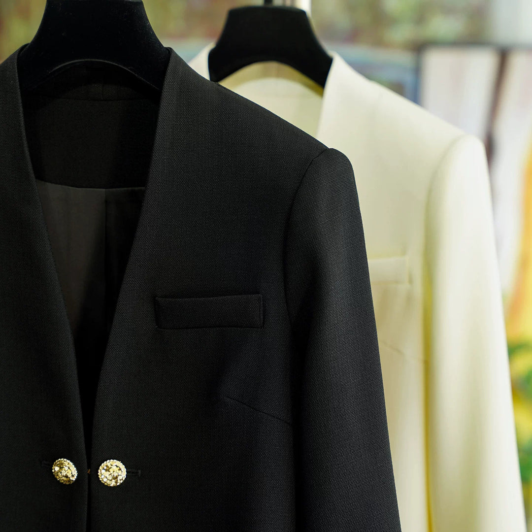 Damen Stilvoller Kurzblazer mit glamourösen Knöpfen Shop Nory