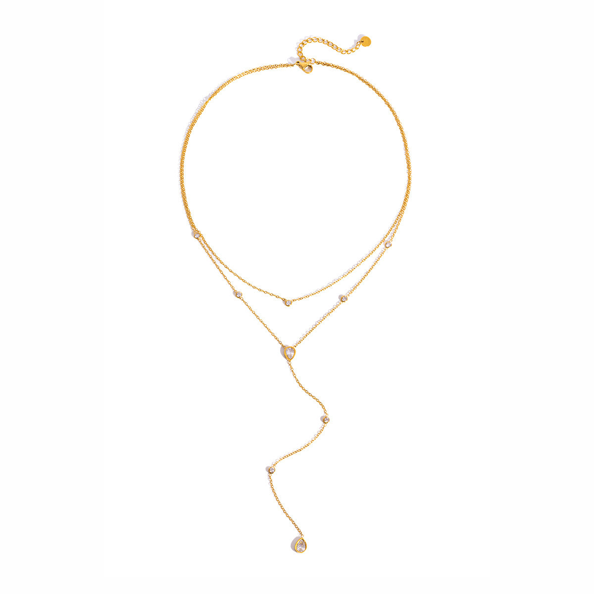 Damen Halskette mit funkelnden Zirkonia-Details und verstellbarem Design Shop Nory