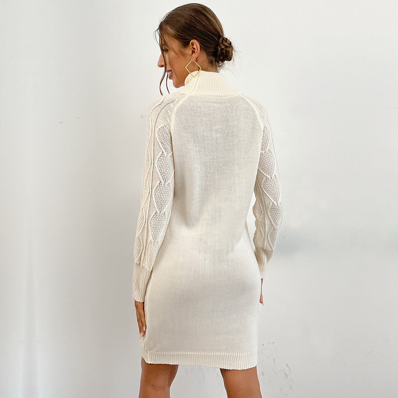 Damen Strick-Minikleid mit Cut-Out und Rollkragen Shop Nory