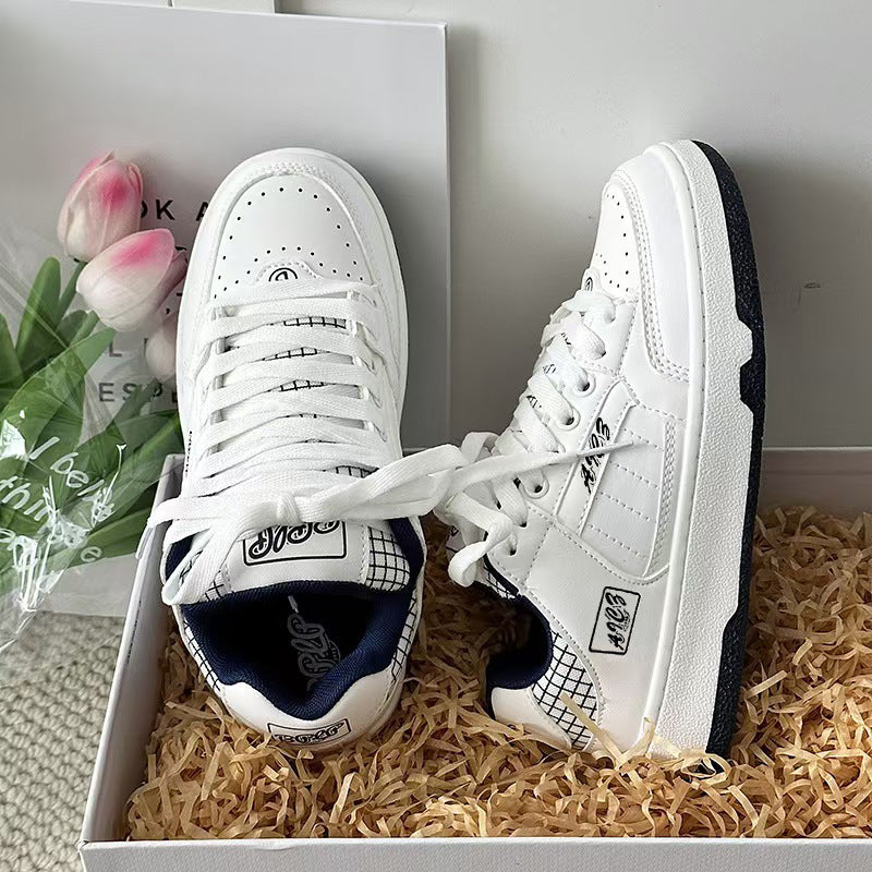 Damen Modische Sneakers mit kariertem Design und weicher Polsterung