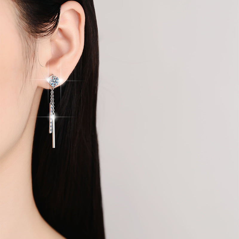 Damen Ohrstecker im modernen Design mit abnehmbaren Glitzerstäben Shop Nory