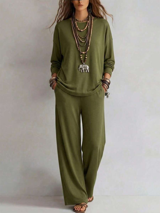 Damen Loungewear-Set mit weitem Bund und Oversize-Langarmshirt Shop Nory