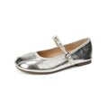 Damen Ballerinas mit elegantem Riemen und schimmerndem Obermaterial