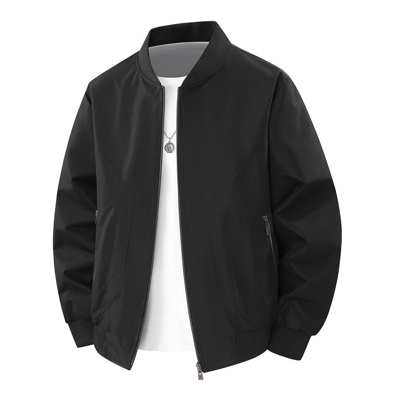 Herren Leichte winddichte Bomberjacke mit Rippbündchen und Reißverschlusstaschen Shop Nory