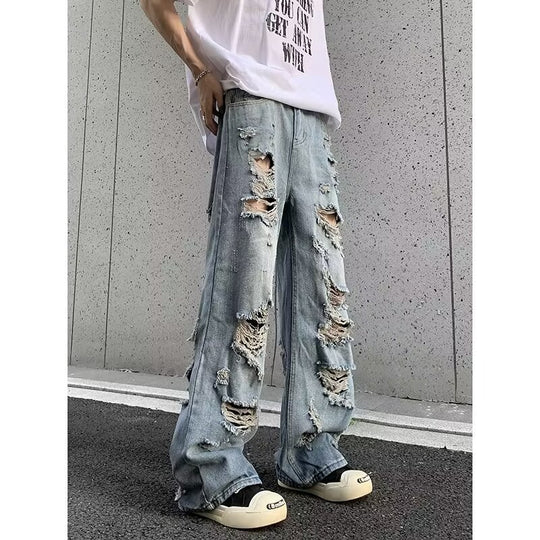 Damen Modische Destroyed Baggy-Jeans Shop Nory