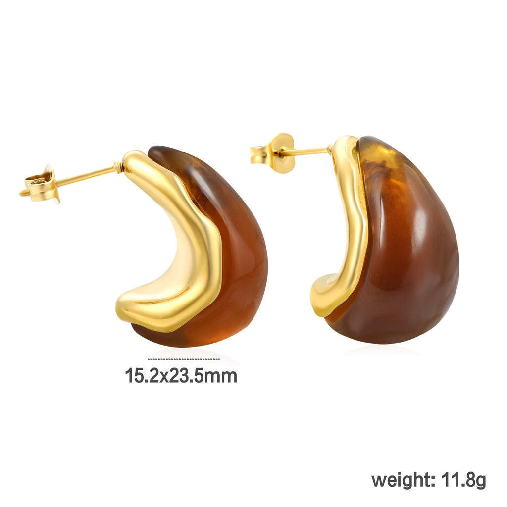 Damen Hängende Ohrringe mit elegantem Goldüberzug und perlmutternem Design Shop Nory