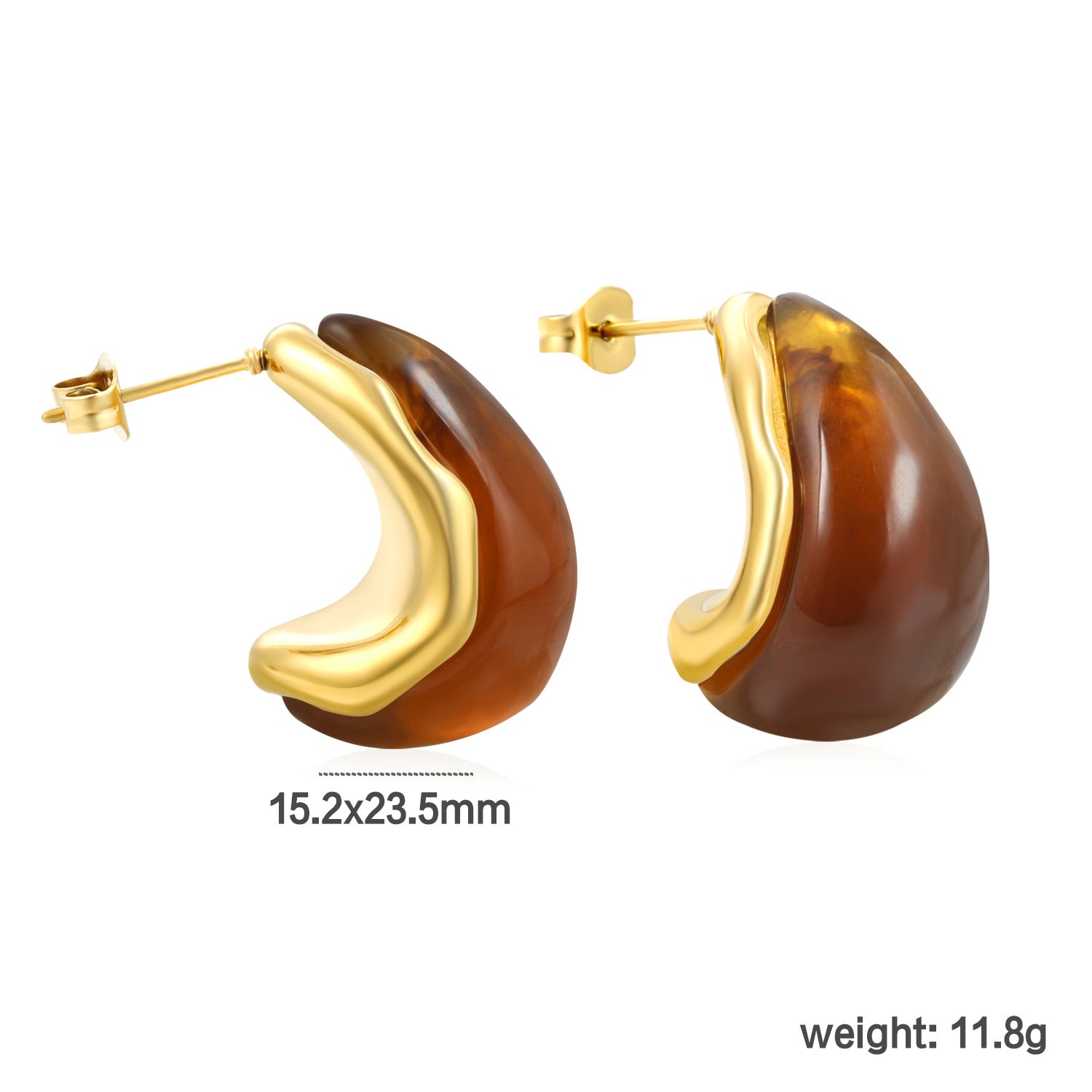 Damen Hängende Ohrringe mit elegantem Goldüberzug und perlmutternem Design Shop Nory