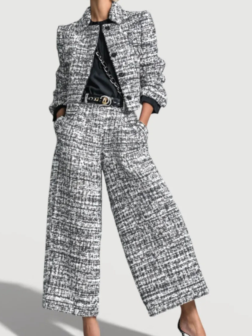 Damen Modernes Tweed-Anzug-Set