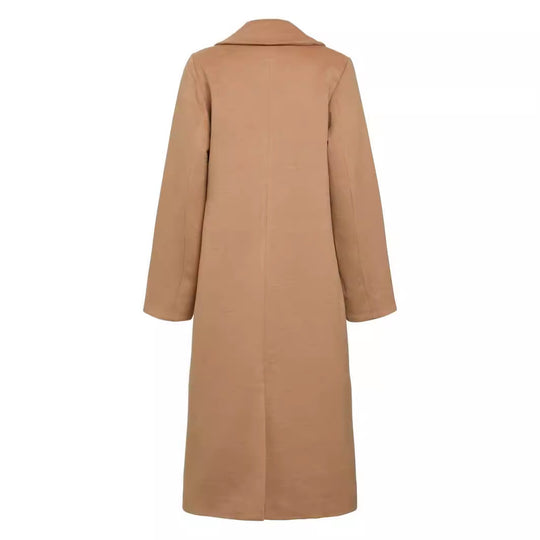 Damen Midilanger Einreihiger Wollmix-Mantel mit minimalistischem Schalkragen Shop Nory