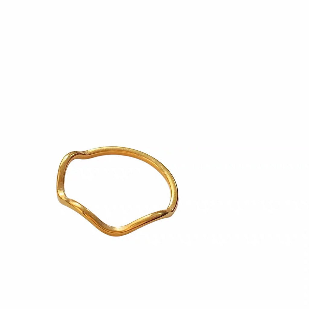 Damen Wellenförmiger Minimalistischer Goldring Shop Nory