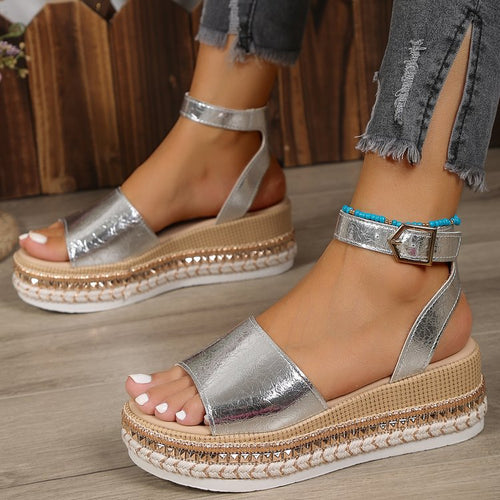 Damen Glitzernde Plateau-Sandalen
