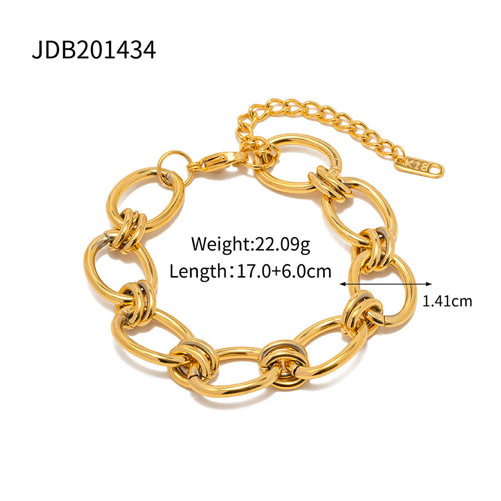 Damen Armband mit modernem Kettenmuster und verstellbarem Verschluss Shop Nory