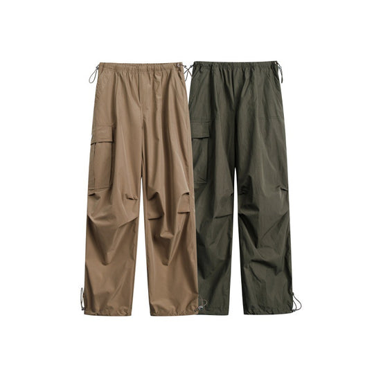 Damen High‑Waist weite Nylon‑Cargo‑Hose mit Tunnelzugbund und Multifunktions‑Taschen Shop Nory