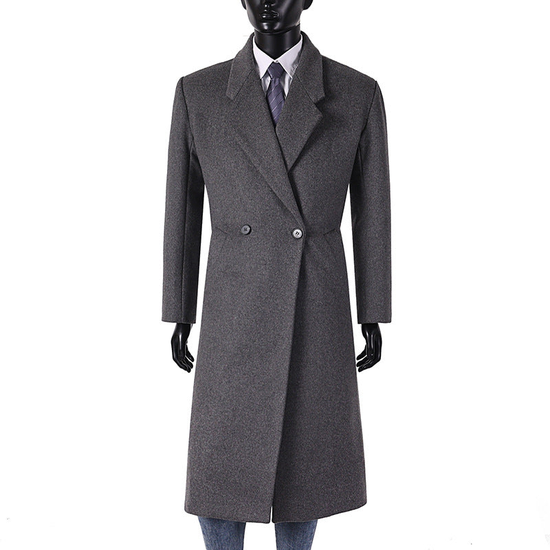 Herren Moderner Longcoat aus Wollmix mit schmalem Revers, leichter Taillierung und seitlichen Eingrifftaschen Shop Nory