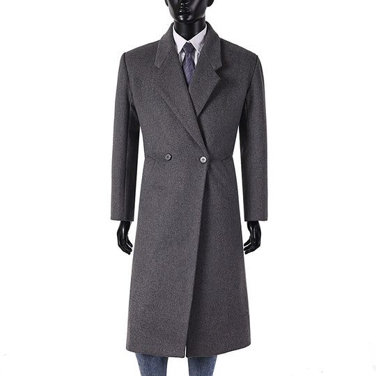 Herren Moderner Longcoat aus Wollmix mit schmalem Revers, leichter Taillierung und seitlichen Eingrifftaschen Shop Nory