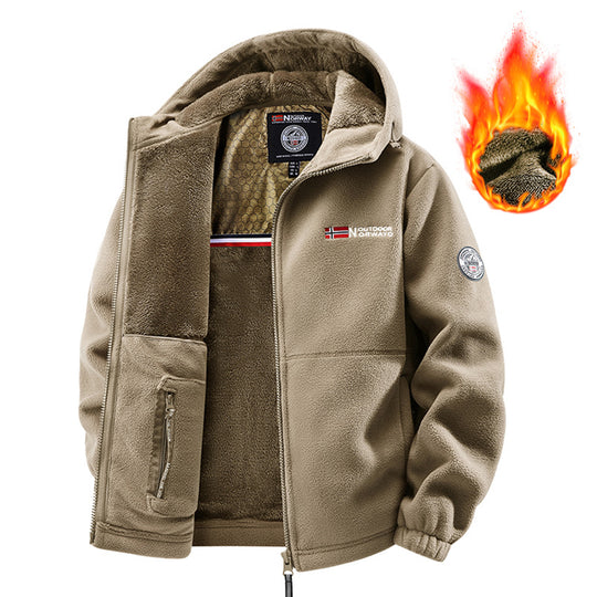 Herren Thermo-Fleecejacke mit Teddy-Innenfutter und Stehkragen Shop Nory