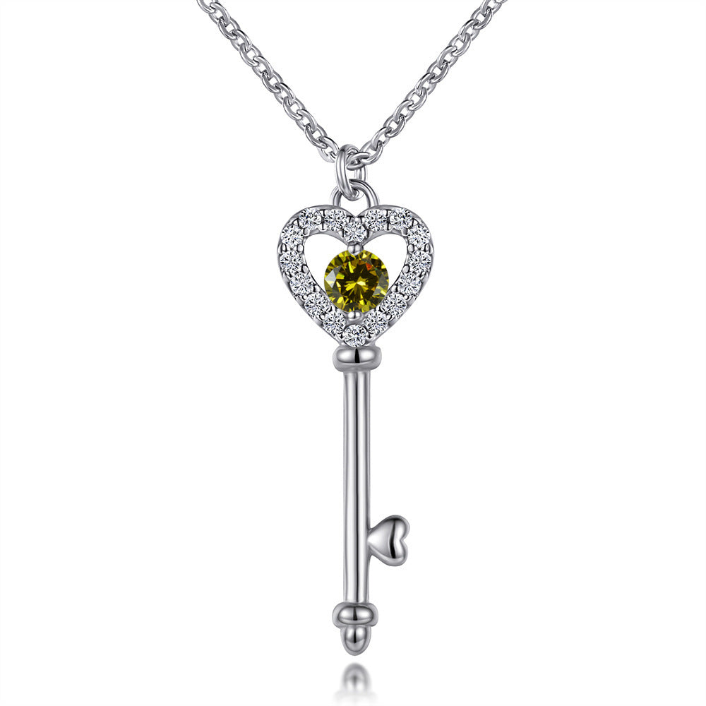 Damen Herzschlüssel Anhänger aus hochwertigem Edelstahl mit funkelnden Zirkonia Shop Nory