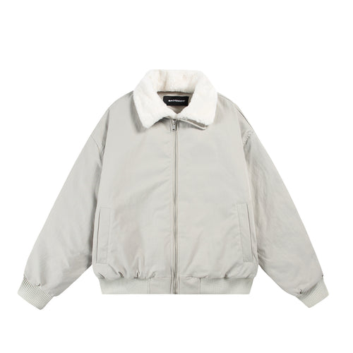 Herren Boxy Bomberjacke mit Teddykragen und geripptem Saum Shop Nory