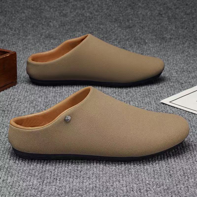 Herren Gefütterte Microfaser-Hausschuhe-Mules mit rutschfester Gummisohle Shop Nory