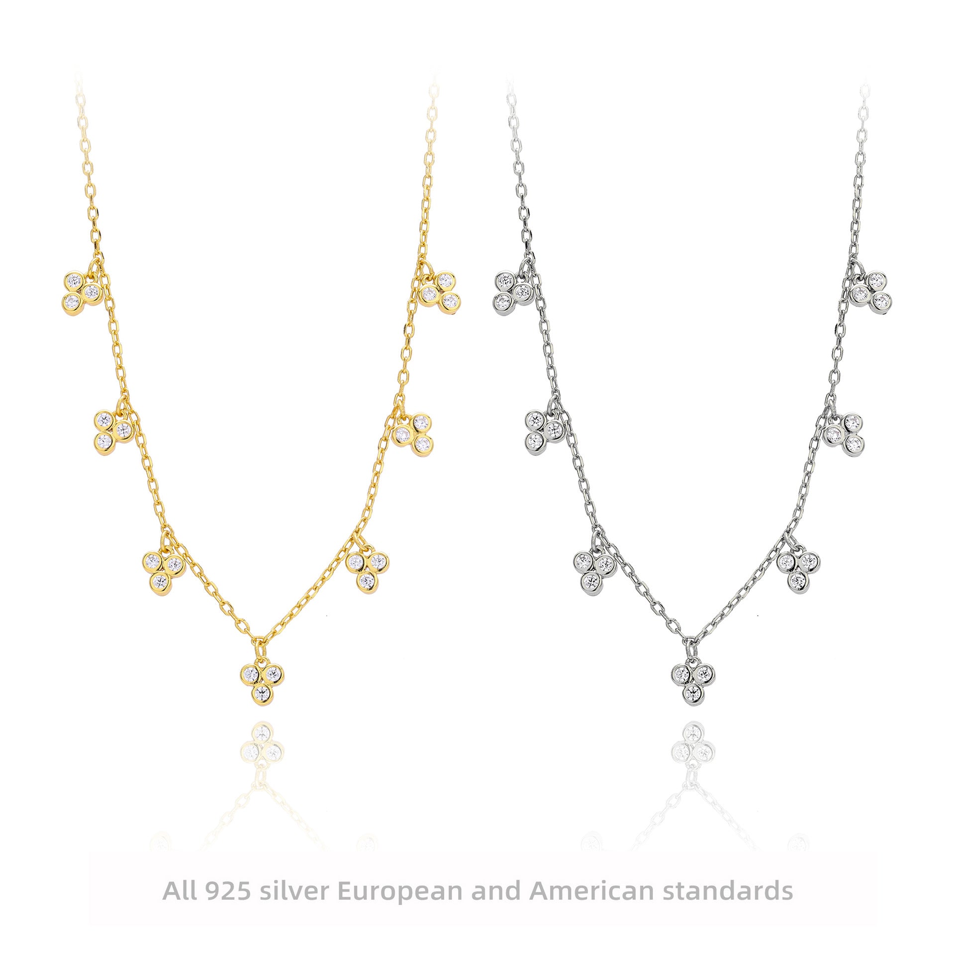 Damen Halskette mit funkelnden Zirkonen Shop Nory