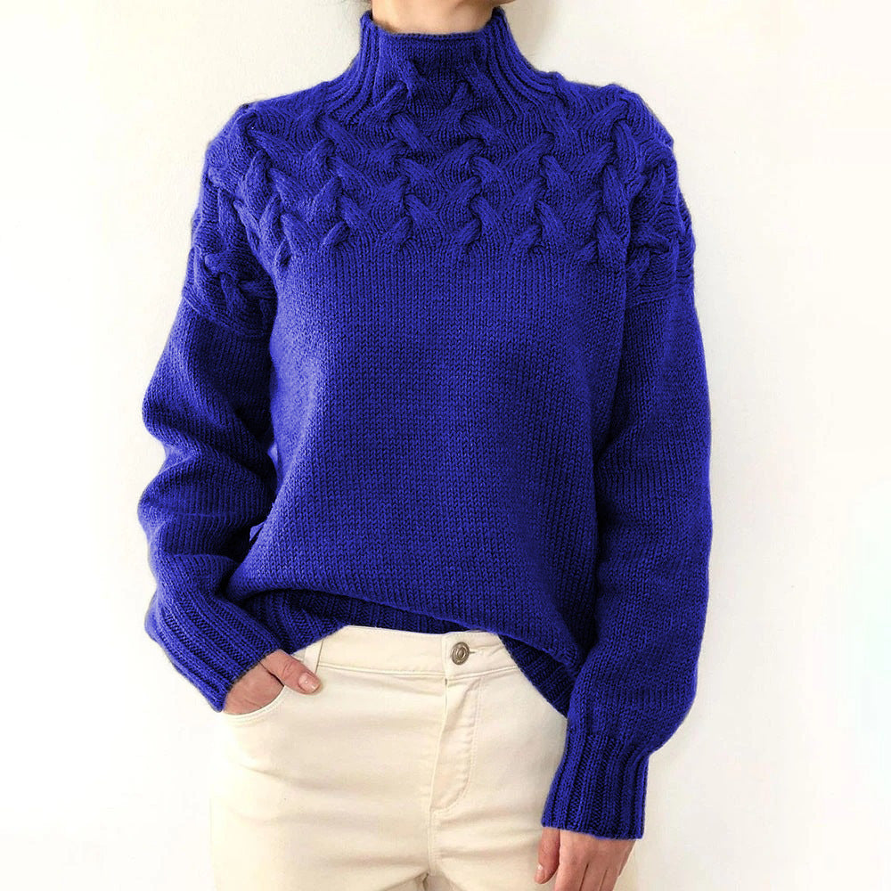 Damen nan Strickpullover mit Zopfstruktur und hohem Rollkragen Shop Nory